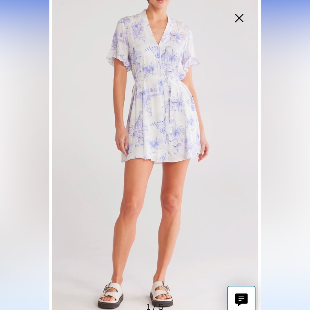 All saints FAY TAJPUR purple and white dress - size US 6/UK 10, negotiable
